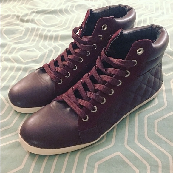 burgundy high top sneakers